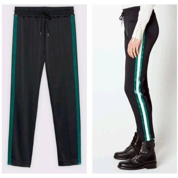 Sandro Jeanne Side Stripe Track Pants Trousers Sz EU 36 US 4 - Picture 1 of 7